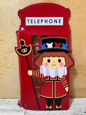Walt Disney World Small World British Beefeater Red PVC Telephone Zippered Pouch